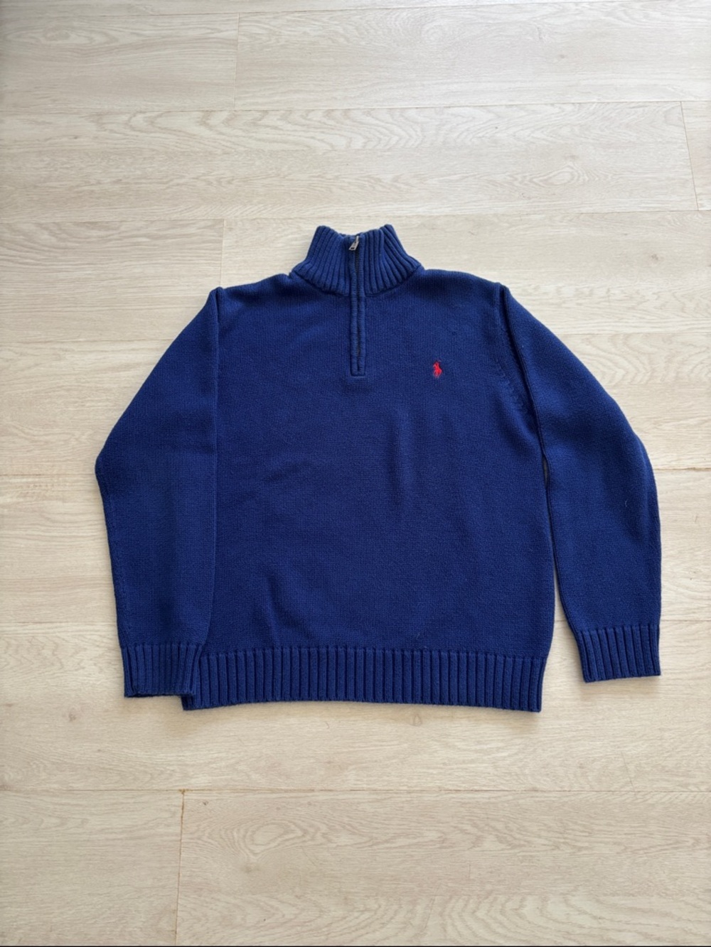 Polo by Ralph Lauren Navy Half-Zip Sweater with Red Pony